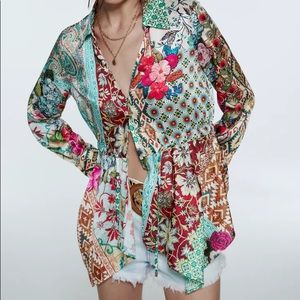 Zara patchwork shirt